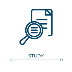 Poster - Study icon. Linear vector illustration. Outline study icon vector. Thin line symbol for use on web and mobile apps, logo, print media.