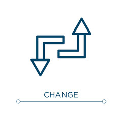 Poster - Change icon. Linear vector illustration. Outline change icon vector. Thin line symbol for use on web and mobile apps, logo, print media.