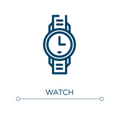 Poster - Watch icon. Linear vector illustration. Outline watch icon vector. Thin line symbol for use on web and mobile apps, logo, print media.