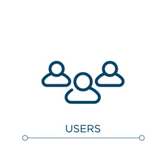 Poster - Users icon. Linear vector illustration. Outline users icon vector. Thin line symbol for use on web and mobile apps, logo, print media.