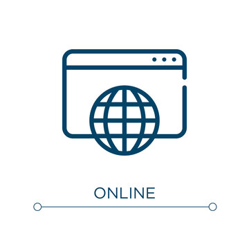 Online icon. Linear vector illustration. Outline online icon vector. Thin line symbol for use on web and mobile apps, logo, print media.