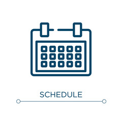 Fototapete - Schedule icon. Linear vector illustration. Outline schedule icon vector. Thin line symbol for use on web and mobile apps, logo, print media.