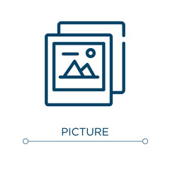 Poster - picture icon. linear vector illustration. outline picture icon vector. thin line symbol for use on w