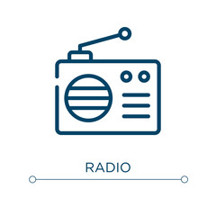 Poster - Radio icon. Linear vector illustration. Outline radio icon vector. Thin line symbol for use on web and mobile apps, logo, print media.