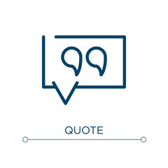 Poster - Quote icon. Linear vector illustration. Outline quote icon vector. Thin line symbol for use on web and mobile apps, logo, print media.