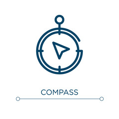Poster - Compass icon. Linear vector illustration. Outline compass icon vector. Thin line symbol for use on web and mobile apps, logo, print media.