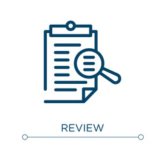 Fototapete - Review icon. Linear vector illustration. Outline review icon vector. Thin line symbol for use on web and mobile apps, logo, print media.