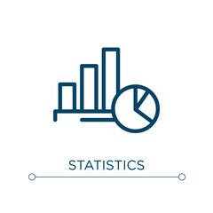 Fototapete - Statistics icon. Linear vector illustration. Outline statistics icon vector. Thin line symbol for use on web and mobile apps, logo, print media.
