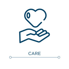 Poster - Care icon. Linear vector illustration. Outline care icon vector. Thin line symbol for use on web and mobile apps, logo, print media.