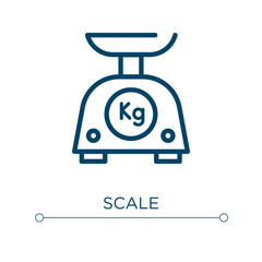 Fototapete - Scale icon. Linear vector illustration. Outline scale icon vector. Thin line symbol for use on web and mobile apps, logo, print media.