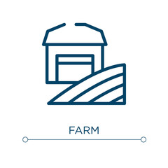 Poster - Farm icon. Linear vector illustration. Outline farm icon vector. Thin line symbol for use on web and mobile apps, logo, print media.