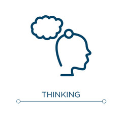 Poster - Thinking icon. Linear vector illustration. Outline thinking icon vector. Thin line symbol for use on web and mobile apps, logo, print media.