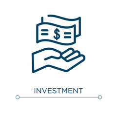 Aufkleber - Investment icon. Linear vector illustration. Outline investment icon vector. Thin line symbol for use on web and mobile apps, logo, print media.