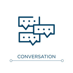 Poster - conversation icon. linear vector illustration. outline conversation icon vector. thin line symbol fo