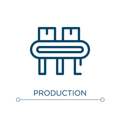 Poster - Production icon. Linear vector illustration. Outline production icon vector. Thin line symbol for use on web and mobile apps, logo, print media.
