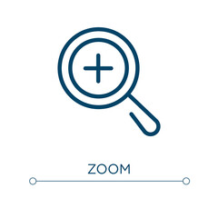Poster - Zoom icon. Linear vector illustration. Outline zoom icon vector. Thin line symbol for use on web and mobile apps, logo, print media.