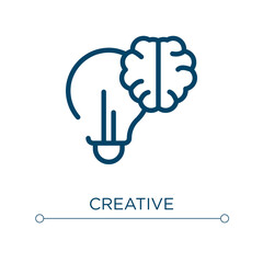 Poster - Creative icon. Linear vector illustration. Outline creative icon vector. Thin line symbol for use on web and mobile apps, logo, print media.