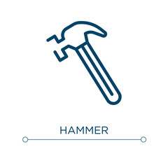 Poster - Hammer icon. Linear vector illustration. Outline hammer icon vector. Thin line symbol for use on web and mobile apps, logo, print media.