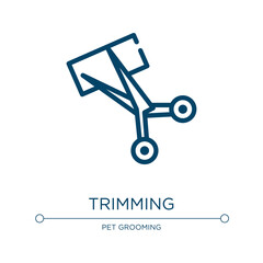 Poster - trimming icon. linear vector illustration from pet grooming collection. outline trimming icon vector