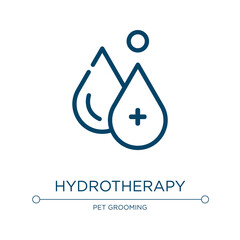 Poster - Hydrotherapy icon. Linear vector illustration from pet grooming collection. Outline hydrotherapy icon vector. Thin line symbol for use on web and mobile apps, logo, print media.