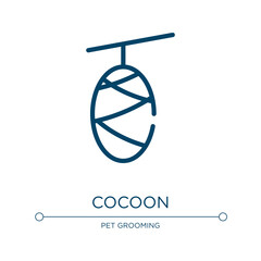 Poster - Cocoon icon. Linear vector illustration from insects collection. Outline cocoon icon vector. Thin line symbol for use on web and mobile apps, logo, print media.