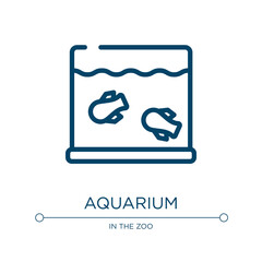 Wall Mural - Aquarium icon. Linear vector illustration from in the zoo collection. Outline aquarium icon vector. Thin line symbol for use on web and mobile apps, logo, print media.