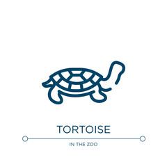 Poster - Tortoise icon. Linear vector illustration from in the zoo collection. Outline tortoise icon vector. Thin line symbol for use on web and mobile apps, logo, print media.
