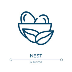 Poster - Nest icon. Linear vector illustration from wildlife collection. Outline nest icon vector. Thin line symbol for use on web and mobile apps, logo, print media.