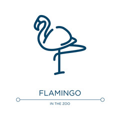 Poster - Flamingo icon. Linear vector illustration from wildlife collection. Outline flamingo icon vector. Thin line symbol for use on web and mobile apps, logo, print media.