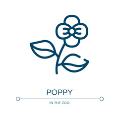 Poster - Poppy icon. Linear vector illustration from desert collection. Outline poppy icon vector. Thin line symbol for use on web and mobile apps, logo, print media.