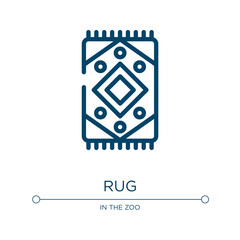 Poster - Rug icon. Linear vector illustration from desert collection. Outline rug icon vector. Thin line symbol for use on web and mobile apps, logo, print media.
