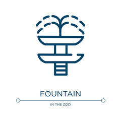 Poster - Fountain icon. Linear vector illustration from zoo collection. Outline fountain icon vector. Thin line symbol for use on web and mobile apps, logo, print media.