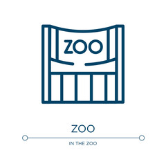 Poster - Zoo icon. Linear vector illustration from zoo collection. Outline zoo icon vector. Thin line symbol for use on web and mobile apps, logo, print media.