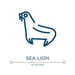 Poster - Sea lion icon. Linear vector illustration from zoo collection. Outline sea lion icon vector. Thin line symbol for use on web and mobile apps, logo, print media.