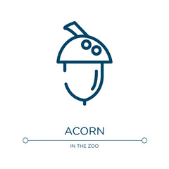 Poster - Acorn icon. Linear vector illustration from nature collection. Outline acorn icon vector. Thin line symbol for use on web and mobile apps, logo, print media.