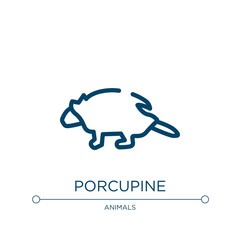 Poster - Porcupine icon. Linear vector illustration from animals collection. Outline porcupine icon vector. Thin line symbol for use on web and mobile apps, logo, print media.