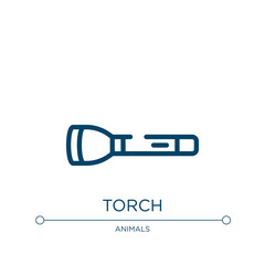 Poster - Torch icon. Linear vector illustration from hunting collection. Outline torch icon vector. Thin line symbol for use on web and mobile apps, logo, print media.