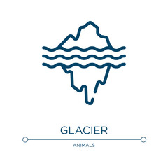 Poster - Glacier icon. Linear vector illustration from nature collection. Outline glacier icon vector. Thin line symbol for use on web and mobile apps, logo, print media.