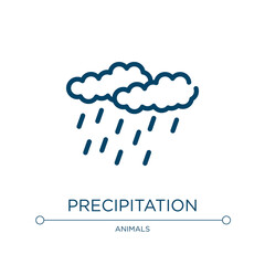 precipitation icon. linear vector illustration from nature collection. outline precipitation icon ve