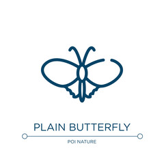 Poster - Plain butterfly icon. Linear vector illustration from poi nature collection. Outline plain butterfly icon vector. Thin line symbol for use on web and mobile apps, logo, print media.