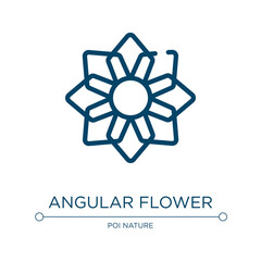 Poster - Angular flower icon. Linear vector illustration from poi nature collection. Outline angular flower icon vector. Thin line symbol for use on web and mobile apps, logo, print media.