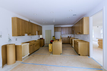 Wall Mural - Remodel beautiful furniture the drawer in cabinet view installed in a new kitchen