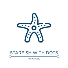 Poster - starfish with dots icon. linear vector illustration from free animals collection. outline starfish w