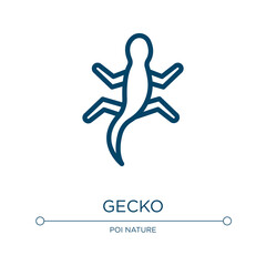 Poster - Gecko icon. Linear vector illustration from free animals collection. Outline gecko icon vector. Thin line symbol for use on web and mobile apps, logo, print media.