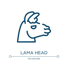 Wall Mural - Lama head icon. Linear vector illustration from fauna collection. Outline lama head icon vector. Thin line symbol for use on web and mobile apps, logo, print media.