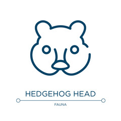 Poster - Hedgehog head icon. Linear vector illustration from fauna collection. Outline hedgehog head icon vector. Thin line symbol for use on web and mobile apps, logo, print media.