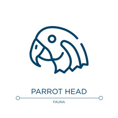 Poster - Parrot head icon. Linear vector illustration from fauna collection. Outline parrot head icon vector. Thin line symbol for use on web and mobile apps, logo, print media.