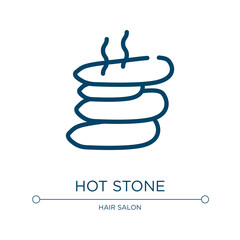 Poster - Hot stone icon. Linear vector illustration from spa and yoga collection. Outline hot stone icon vector. Thin line symbol for use on web and mobile apps, logo, print media.