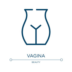 Poster - Vagina icon. Linear vector illustration from plastic surgery collection. Outline vagina icon vector. Thin line symbol for use on web and mobile apps, logo, print media.