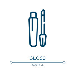 Poster - gloss icon. linear vector illustration from linear beauty elements collection. outline gloss icon ve